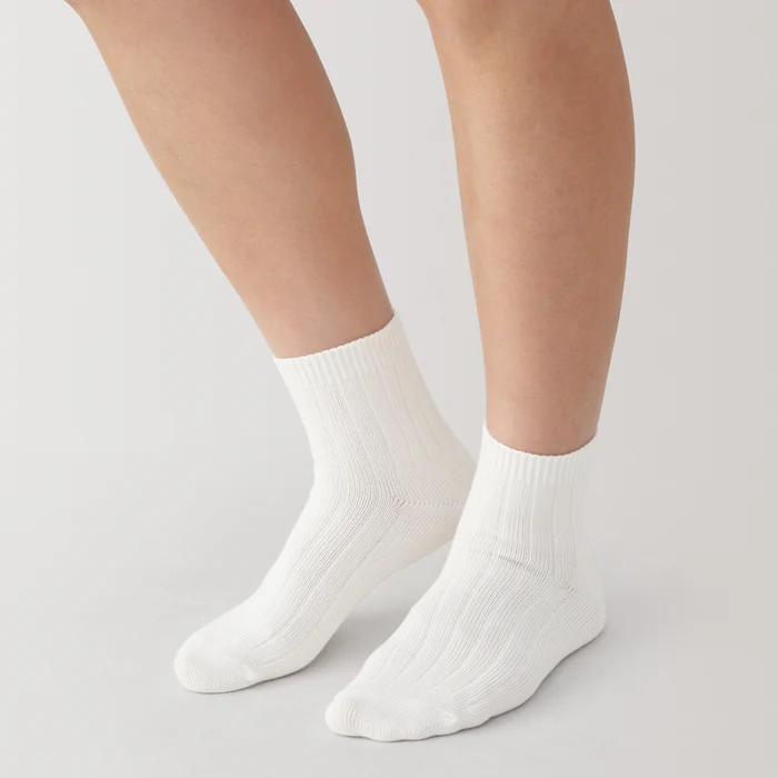 Right Angle Loose Top Ribbed Short Socks