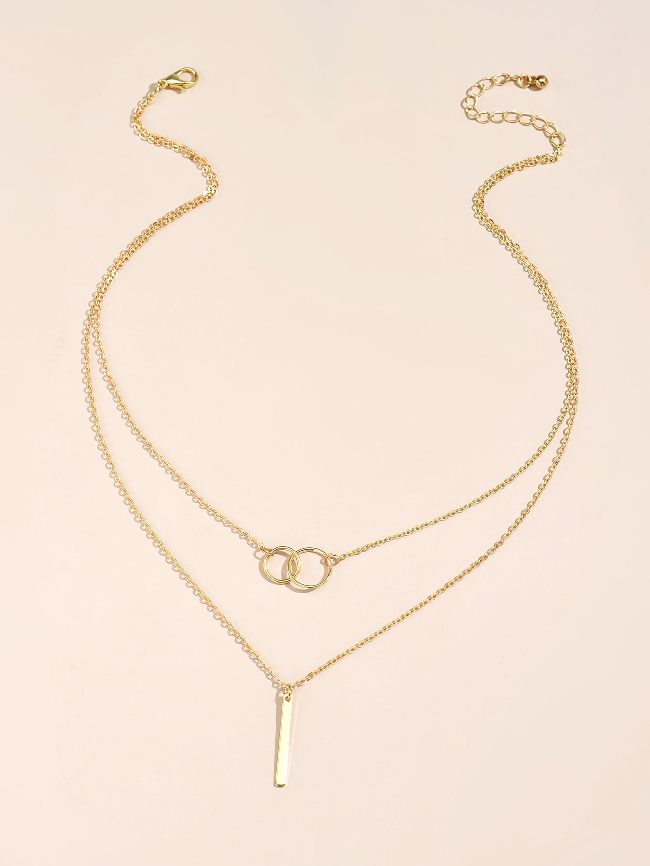 Geometric Pendant Layered Necklace